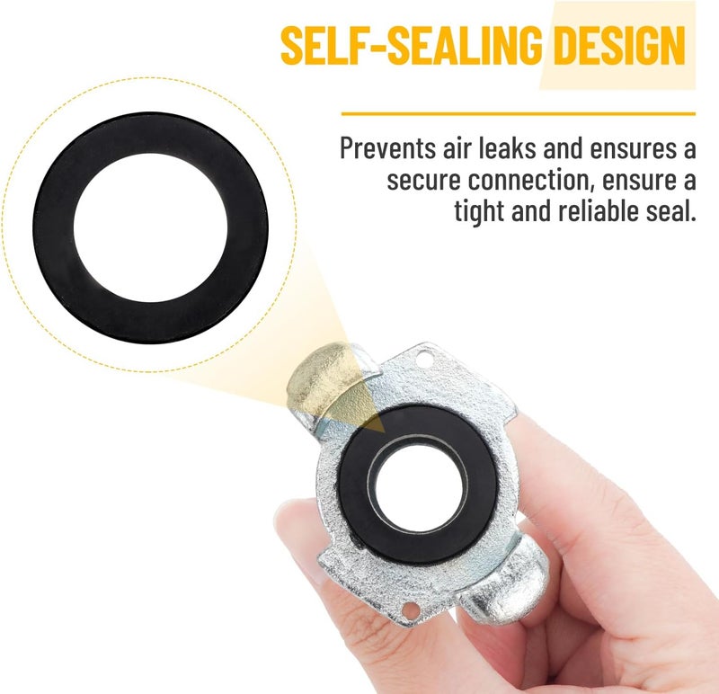 Venussar 8PCS 1/2'' NPT Iron Air Hose Fitting, Universal Coupling Chicago Fitting 1/2'' for Male End, Female End - Image 3